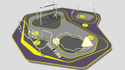 现代室外户外青年健身场地  su草图模型下载