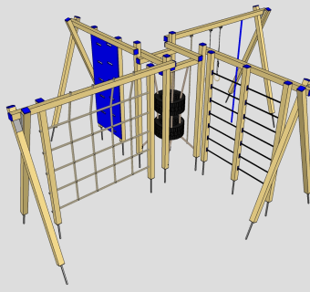 现代室外户外青年健身场地  su草图模型下载