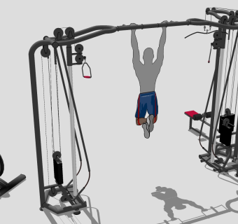 现代室外户外青年健身场地  su草图模型下载