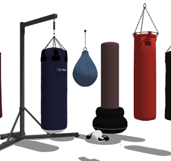 活动器材 拳击沙袋健身器材 体育运动健身器材su草图模型下载