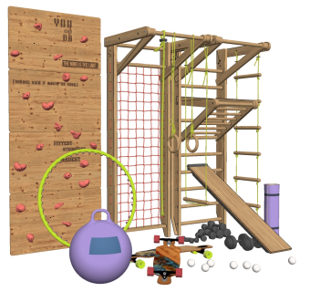 现代室外户外青年健身场地  su草图模型下载