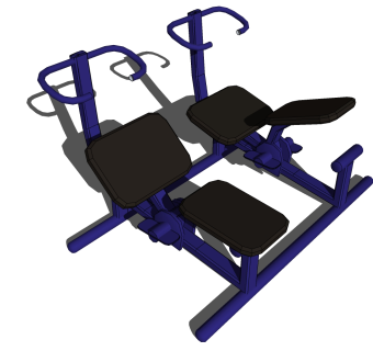 现代室外户外广场健身器材 su草图模型下载