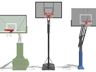 篮球框 篮球<em>场地</em> 体育运动健身器材su草图模型下载