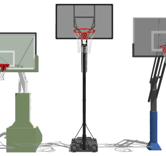 篮球框 篮球场地   体育运动健身器材su草图模型下载
