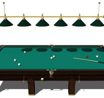 现代美式斯诺克 su草图模型下载