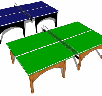 现代乒乓球桌 su草图模型下载