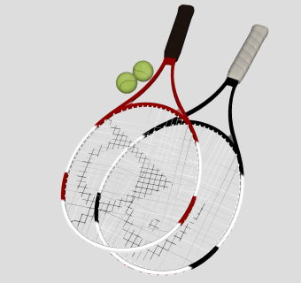 现代网球 球拍体育运动健身器材 su草图模型下载
