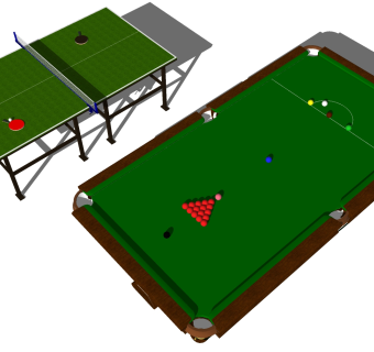 回球式桌球台台球撞球台  su草图模型下载
