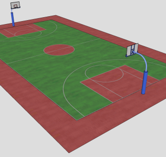 篮球框体育运动健身器材su草图模型下载