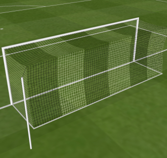 现代足球场场地 足球架子  su草图模型下载