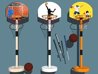 运动器材篮球架 组合体育运动健身器材 su草图模型下载