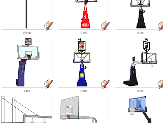 <em>篮球框</em>组合体育运动健身器材su草图模型下载