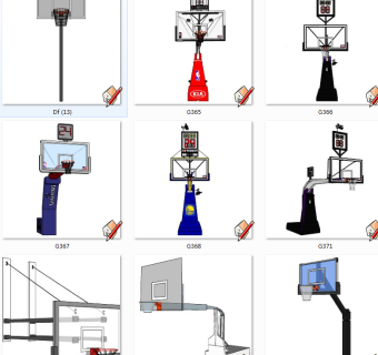 篮球框组合体育运动健身器材su草图模型下载
