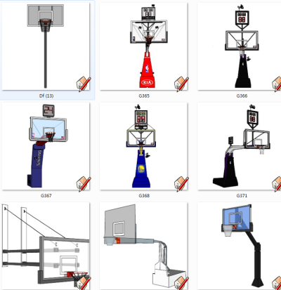 篮球框组合体育运动健身器材su草图模型下载
