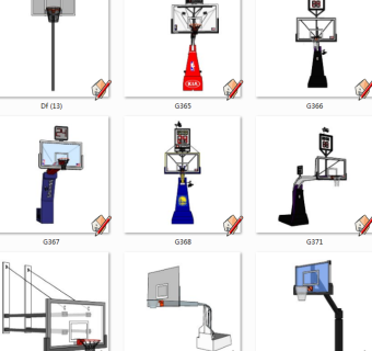 篮球框组合体育运动健身器材su草图模型下载