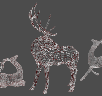 铁艺鹿模型雕塑艺术品摆件su草图模型下载