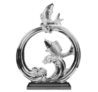 2d鲤鱼雕塑摆件su草图模型下载