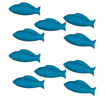 鱼群组合模型 雕塑小品su草图模型下载