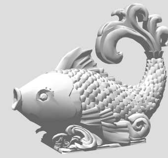 鱼模型 鲤鱼 雕塑小品 su草图模型下载