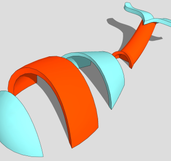 鱼模型 雕塑小品 su草图模型下载