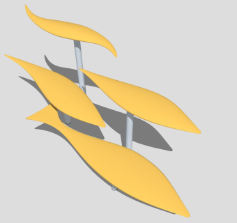 鱼群组合模型 雕塑小品 su草图模型下载