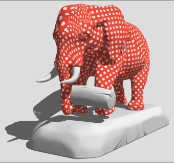 动物大象雕塑摆件su草图模型下载