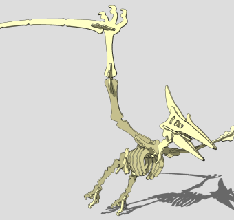 恐龙化石雕塑 恐龙骨架 翼龙su草图模型下载