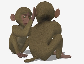 动物<em>猴子</em>组合动物模型su草图模型下载