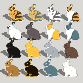 兔子组合 小动物su草图模型下载