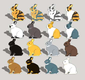 兔子组合 小动物su草图模型下载