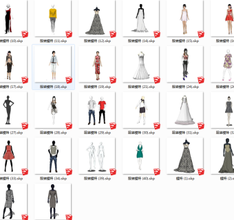 现代人物橱窗模特模型 su草图模型下载