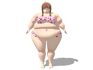 女孩人物模型  胖女孩su草图模型下载