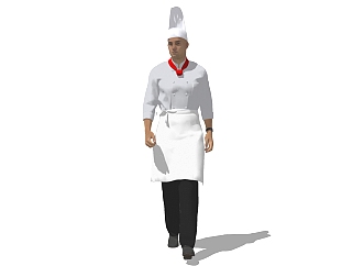 男性厨师人物模型su草图模型下载