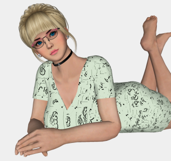 女性人物趴着模型su草图模型下载