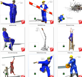 施工工人  su草图模型下载