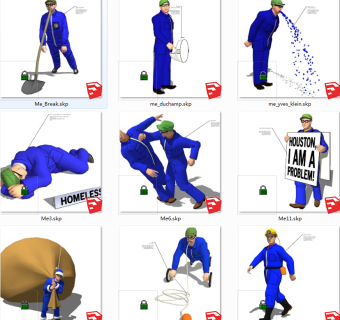 施工工人 工地 su草图模型下载
