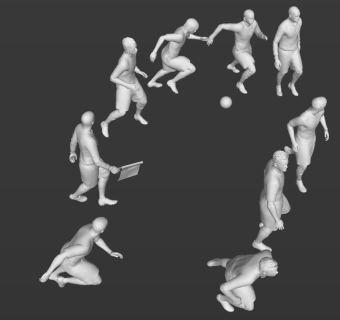 踢足球人物模型  su草图模型下载