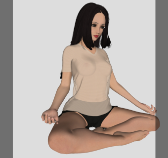 瑜伽女性人物 模型su草图模型下载