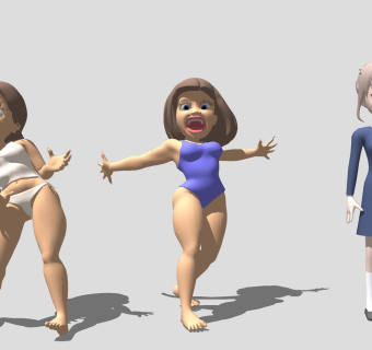 女孩人物模型 小女孩人物su草图模型下载