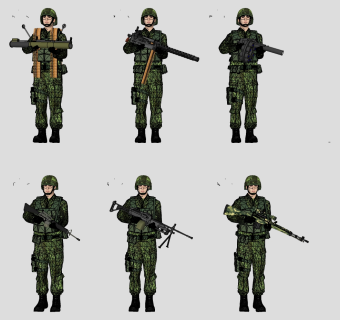 士兵战士人物 军装教官 su草图模型下载