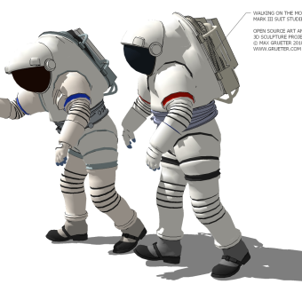 太空人宇航员人物组合 su草图模型下载