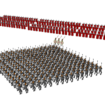 古代军营人物  su草图模型下载