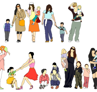 亲子家庭人物成员模型su草图模型下载