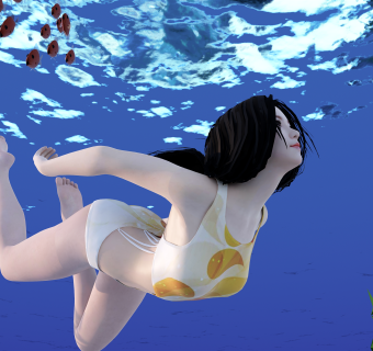 水中游泳的美女模型 su草图模型下载
