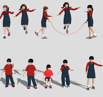 小孩儿童 运动健身锻炼 su草图模型下载