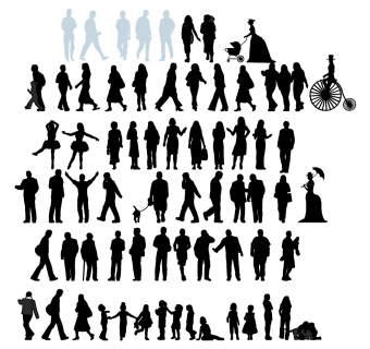 黑白剪影人物 su草图模型下载