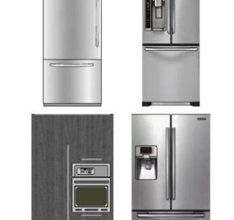 电器厨房用具冰箱 su草图模型下载