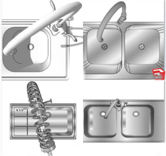 不锈钢水槽su草图模型下载