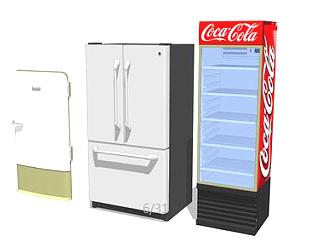 冰箱 冷藏柜组合su草图模型下载