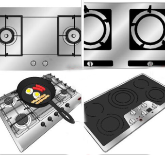 燃气灶 平底锅炒鸡蛋组合 su草图模型下载